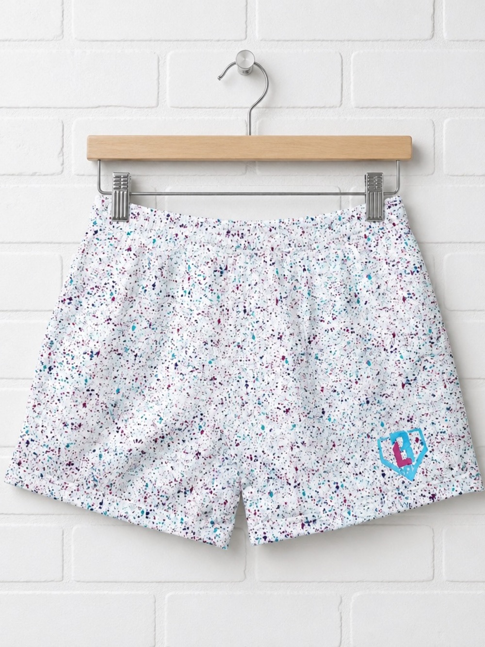 NWT Baseball Lifestyle 101 Men’s White Splatter Athletic Mesh Shorts - Size L